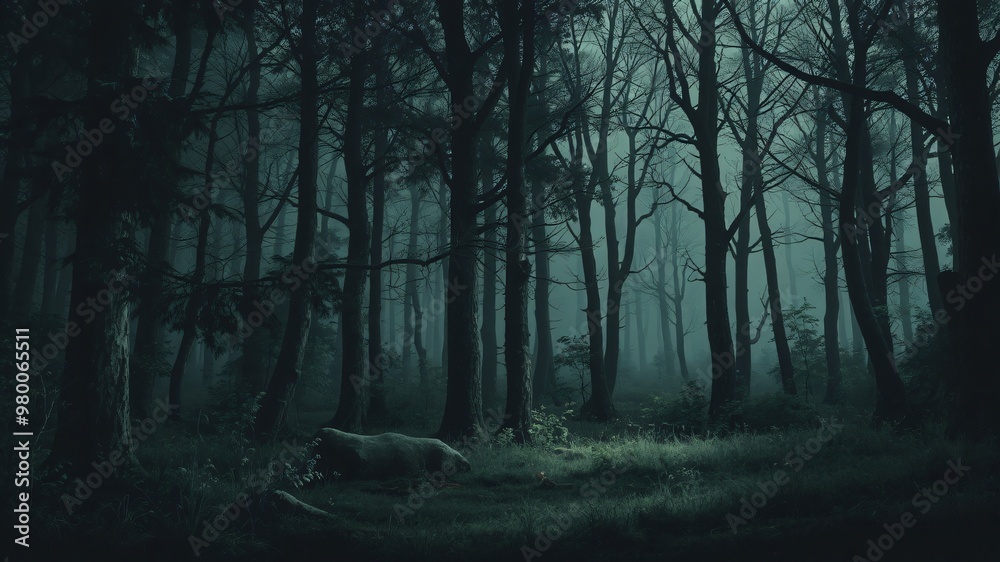 dark forest minimalist illustration eerie scary background dark forest minimalist illustration eerie scary background