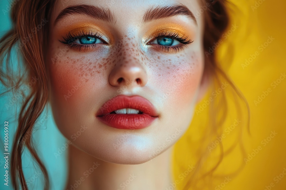 Gorgeous woman with cosmetics Gorgeous woman with cosmetics