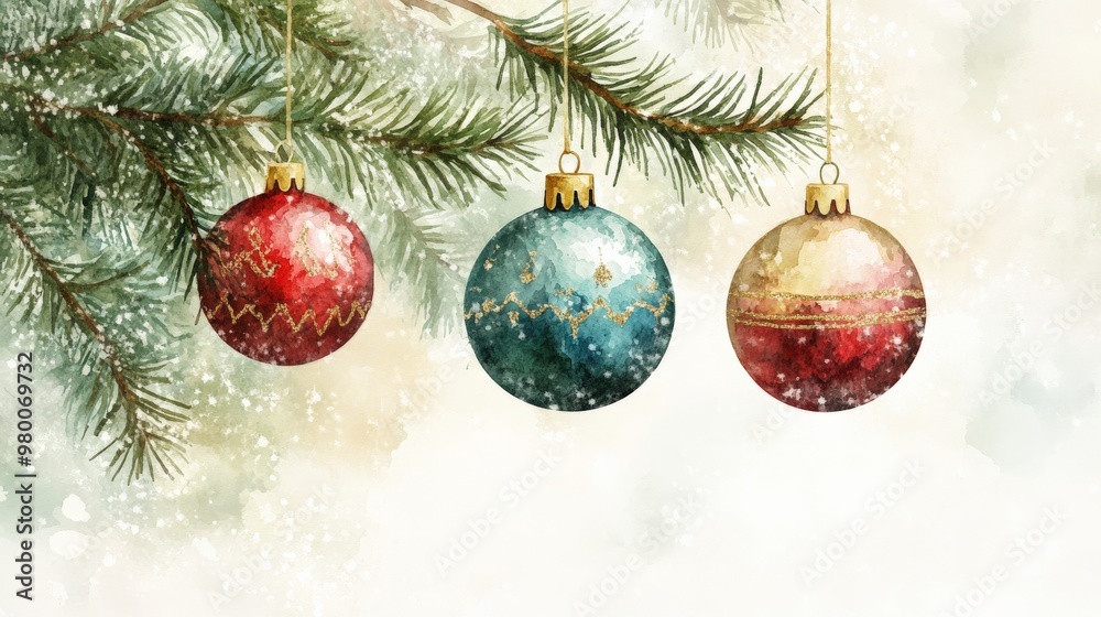 Obraz premium Festive Christmas Ornaments with Gold Star and Holiday Cheer