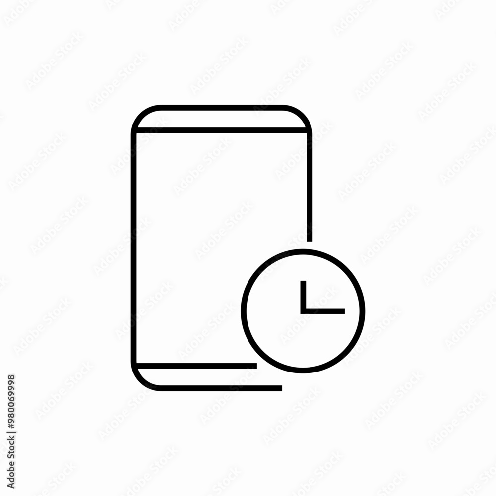 phone time clock icon sign vector phone time clock icon sign vector