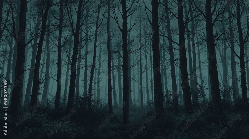 dark forest minimalist illustration eerie scary background dark forest minimalist illustration eerie scary background