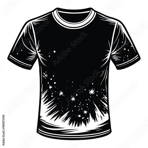 Tshirt mockup hand drawn isolated vector silhouette