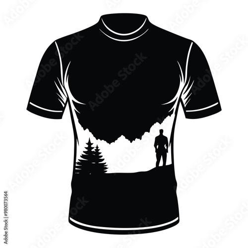 Tshirt mockup hand drawn isolated vector silhouette