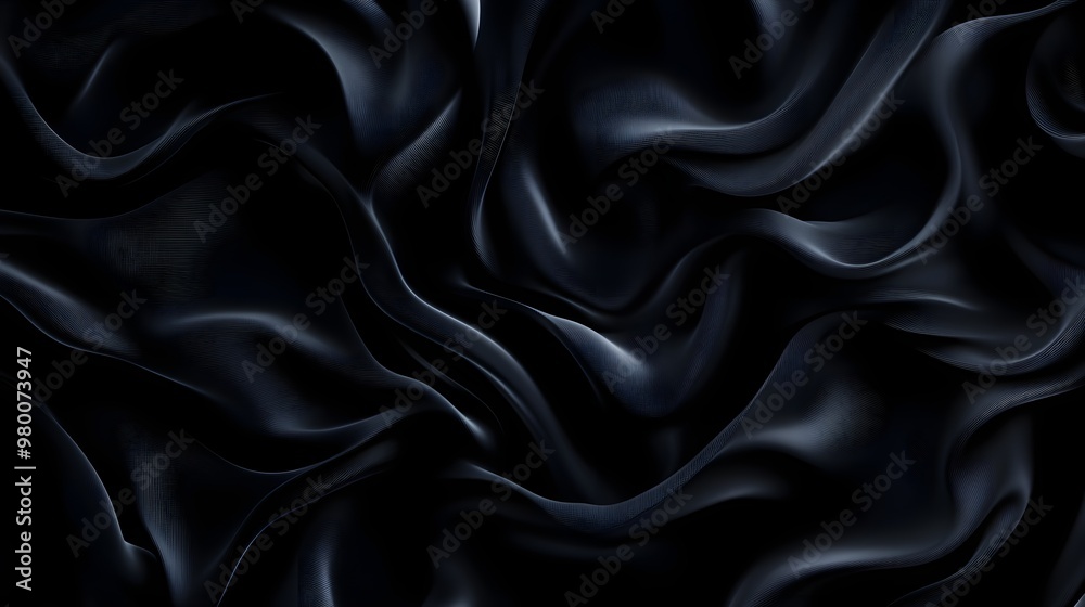 Obraz premium Swirling smoke-like lines forming abstract patterns, cool grays and blacks, seamless design, mysterious and ethereal vibe, smooth gradients, soft lighting, digital art