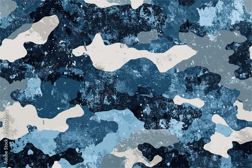 Wallpaper illustration of blue camouflage military texture