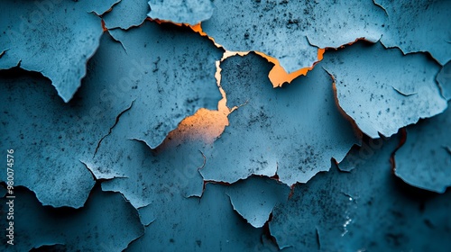 Corroded steel sheets embedded into a broken concrete wall, subtle light reflections and visible damage, worn-out appearance, urban decay theme, top view, conveying the erosion of time, advanced tone