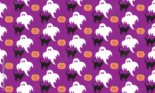 Halloween spooky pattern background 