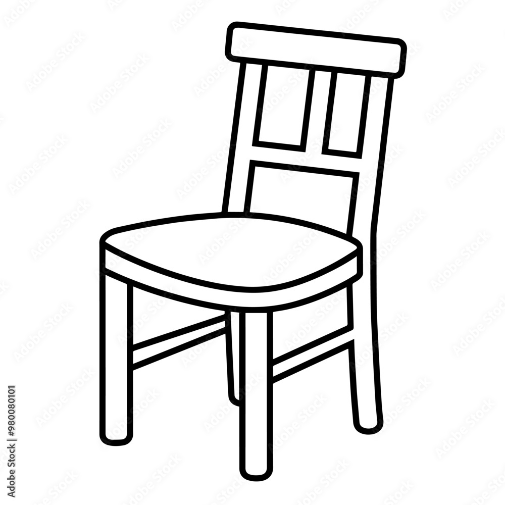 Sleek chair outline icon in vector format for furniture designs. Sleek chair outline icon in vector format for furniture designs.