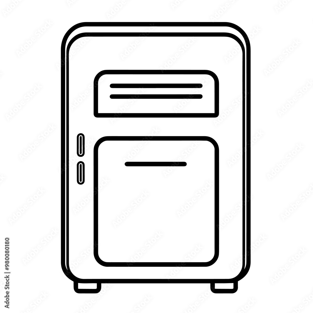 Sleek computer case outline icon in vector format for tech designs. Sleek computer case outline icon in vector format for tech designs.