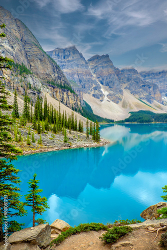 Beautiful Blue Green Lake in Banff National Park