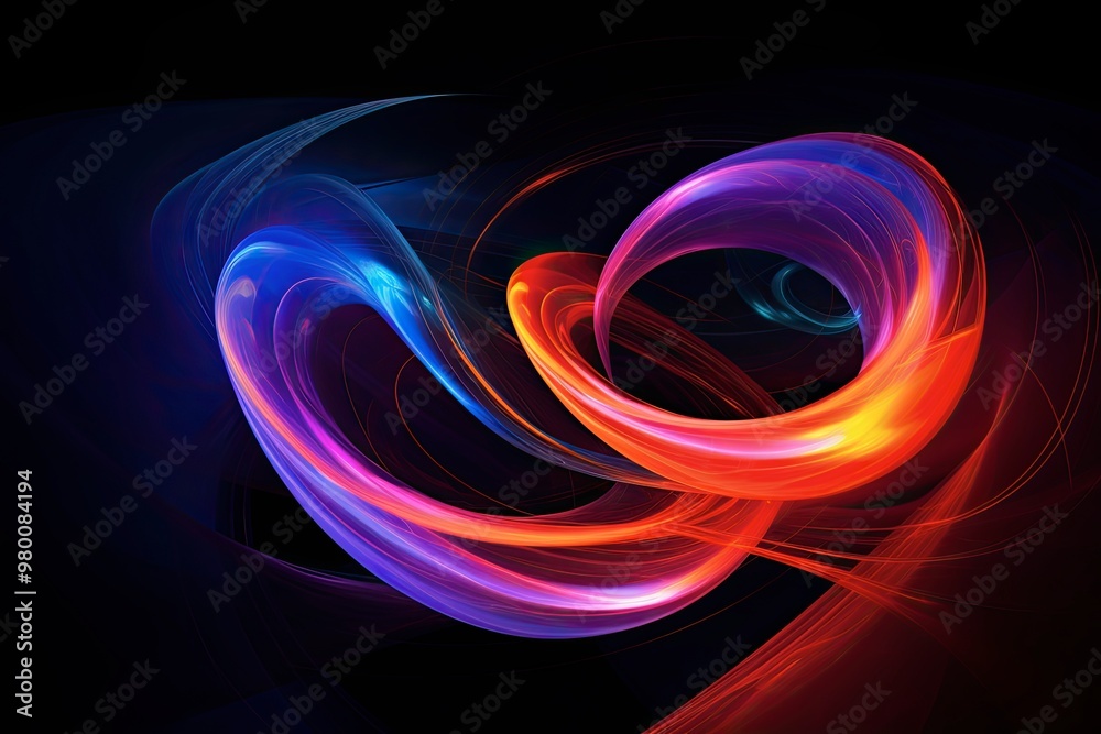 Employ the image as a foundational element in digital artworks, design projects, and visual compositions. The vibrant luminous lines and swirling circles lend a high-tech touch to any creation Employ the image as a foundational element in digital artworks, design projects, and visual compositions. The vibrant luminous lines and swirling circles lend a high-tech touch to any creation