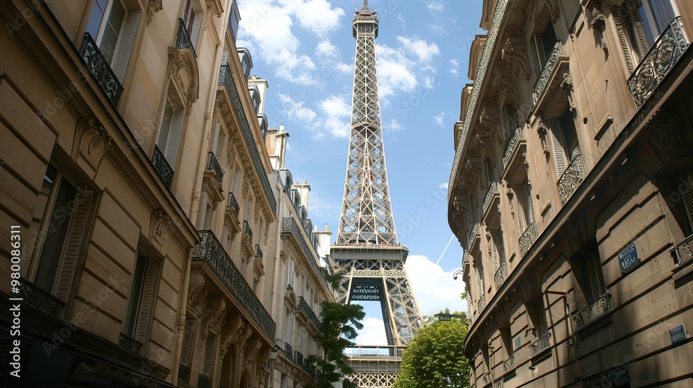 The_eifel_tower_in_Paris_from_a_tiny_street The_eifel_tower_in_Paris_from_a_tiny_street