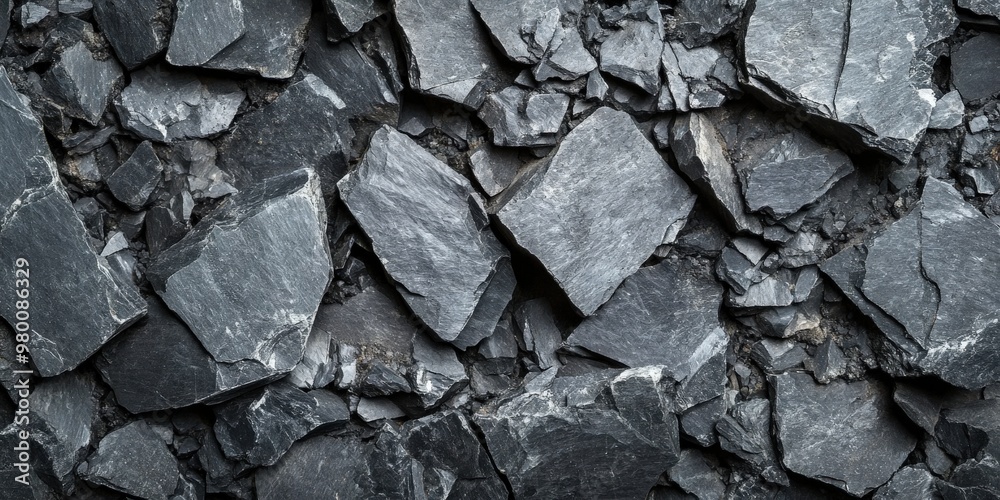 Jagged Gray Crystalline Asbestos Pieces Close-up Showing Sharp Edges