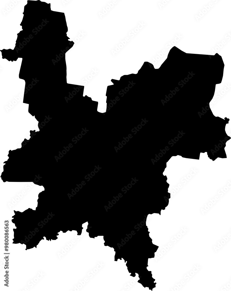 Contour map of the region of Kirov, Russia. Graphic illustration on a transparent background with black region borders Contour map of the region of Kirov, Russia. Graphic illustration on a transparent background with black region borders