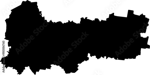 Contour map of the region of Vologda, Russia. Vector graphic illustration on a transparent background with black region borders