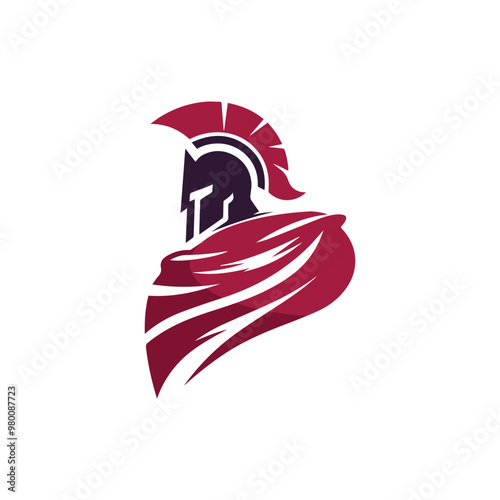 Sparta Logo, Spartan Helmet and Cloak for Greek Roman Warrior Knight Solider logo design inspiration