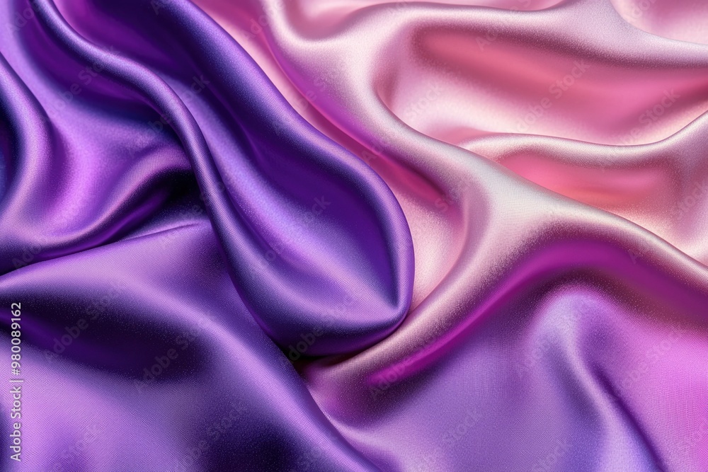 Obraz premium Draped Purple and Pink Satin Fabric with Gradient