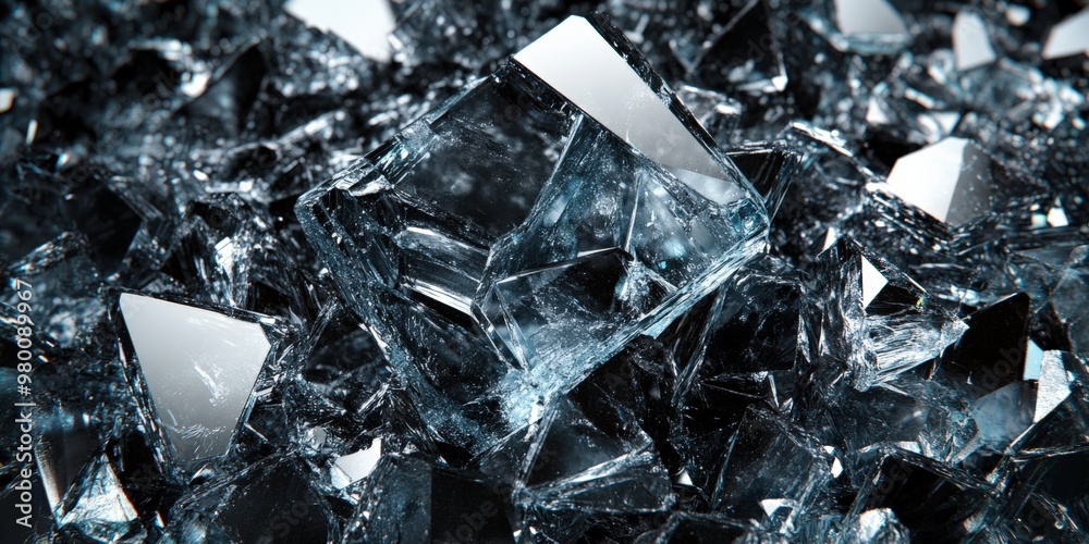 Jagged Gray Crystalline Asbestos Pieces Close-up Showing Sharp Edges Jagged Gray Crystalline Asbestos Pieces Close-up Showing Sharp Edges