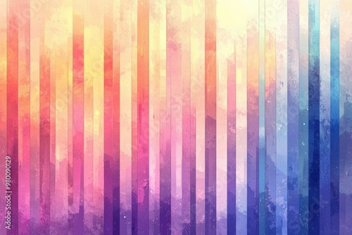 Abstract Watercolor Striped Background with Pastel Colors