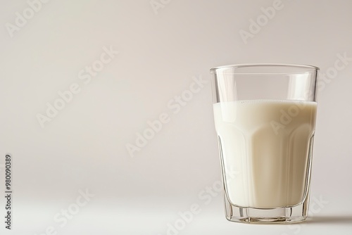 Glass of milk isolated on white background, ai