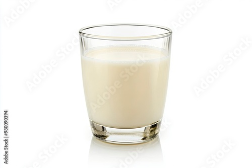 Glass of milk isolated on white background, ai