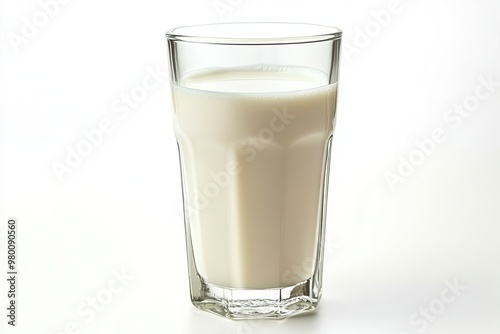 Glass of milk isolated on white background, ai