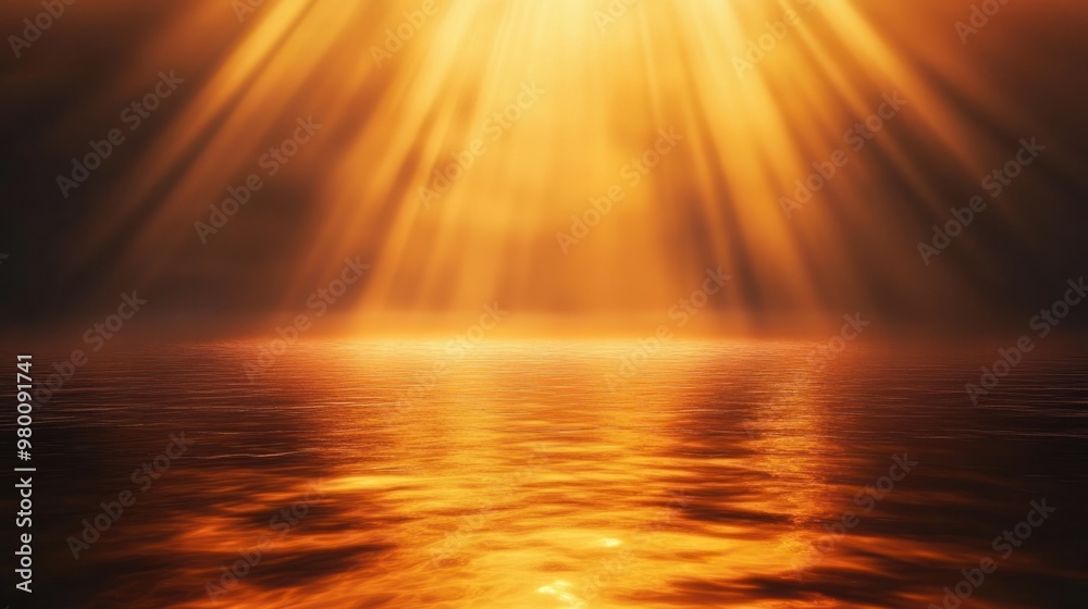 A deep amber spotlight shining from above, illuminating a reflective surface with soft, warm beams. A deep amber spotlight shining from above, illuminating a reflective surface with soft, warm beams.