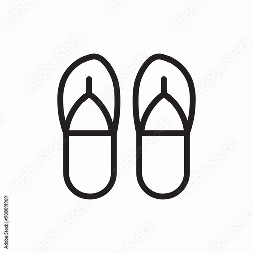 summer slippers icon sign vector