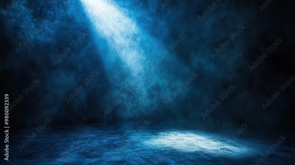 A dim blue spotlight shining down from the top left, casting soft shadows on a dark textured background. A dim blue spotlight shining down from the top left, casting soft shadows on a dark textured background.