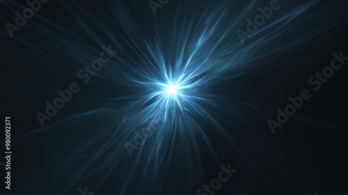 A blue glow radiating from a central point  surrounded by a dark  minimalistic background.