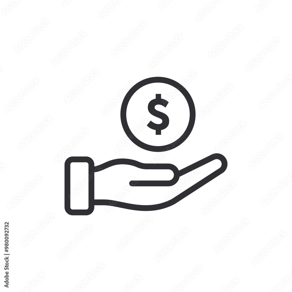 Donation icon. Human hand palm up. Begging hand. Logo template. Receiving. Asking for help. Financial aid. Coin icon. Dollar sign. Currency exchange. Pay icon. Cash back. Investment. Financial savings Donation icon. Human hand palm up. Begging hand. Logo template. Receiving. Asking for help. Financial aid. Coin icon. Dollar sign. Currency exchange. Pay icon. Cash back. Investment. Financial savings