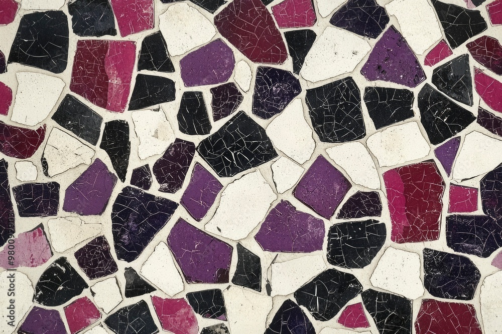 Cracked and Faded Mosaic Tile Wall Cracked and Faded Mosaic Tile Wall