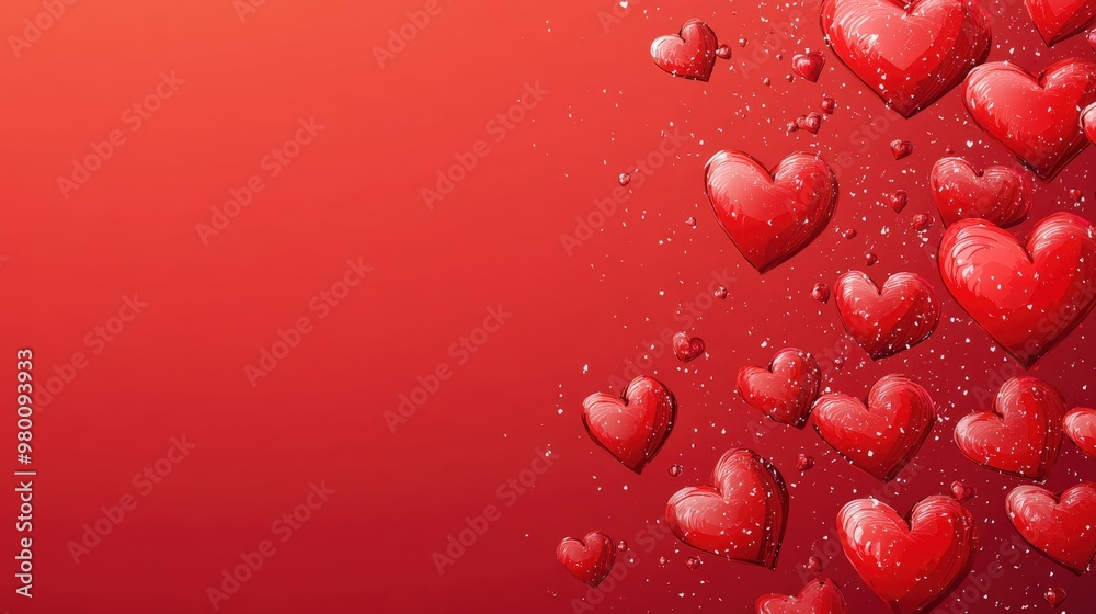 Seamless Pattern of Hand-Drawn Pink and Red Hearts on a Vibrant Red Background Seamless Pattern of Hand-Drawn Pink and Red Hearts on a Vibrant Red Background
