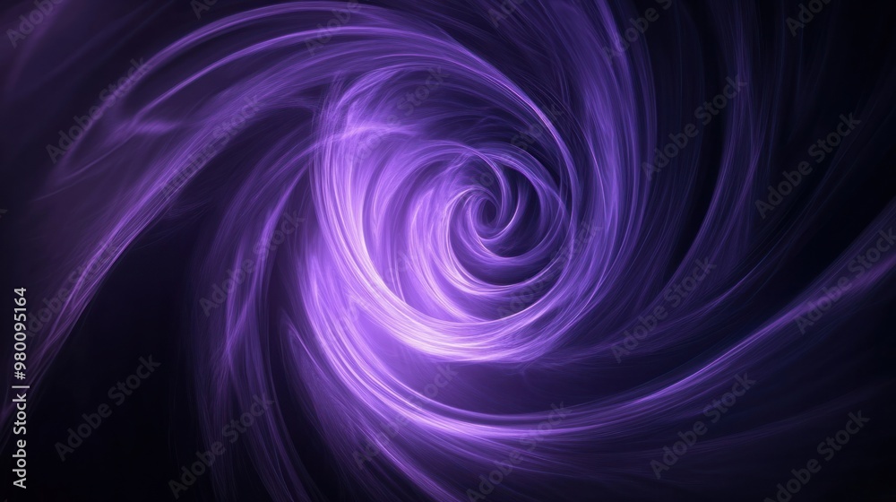 Fototapeta premium A soft swirl of violet light in the center of a dark background, creating a calm and hypnotic effect.