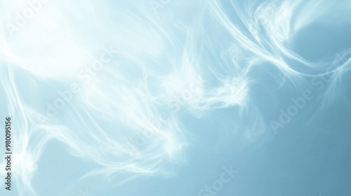 A soft sky blue background with subtle wisps of white resembling distant clouds. Dreamy and light.