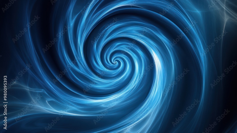 A spiral of soft blue light swirling toward the center, creating a calming and hypnotic visual effect. A spiral of soft blue light swirling toward the center, creating a calming and hypnotic visual effect.