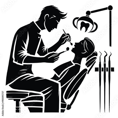 Dentist Examining Patient's Teeth