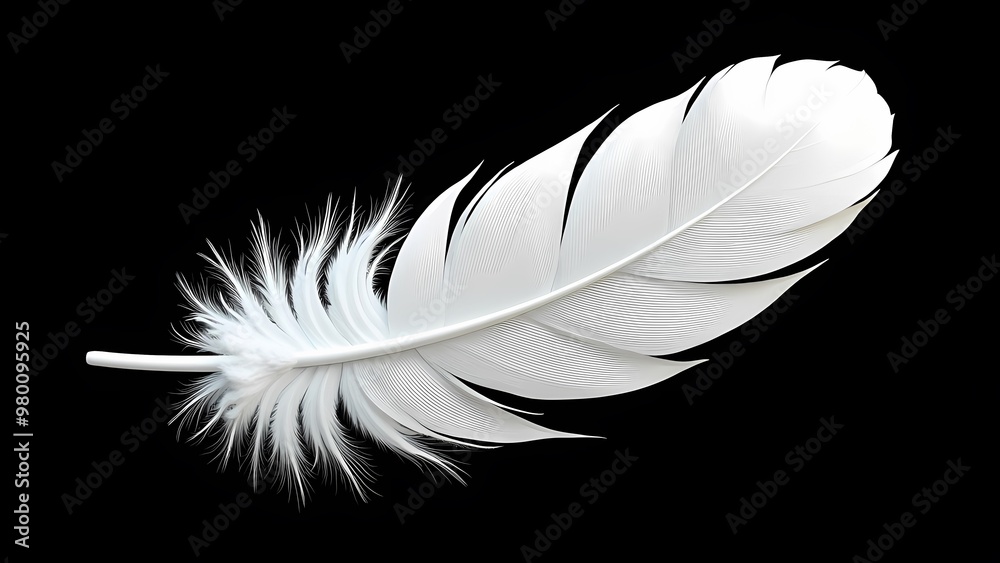 White Feather Isolated on Black Background PNG White Feather Isolated on Black Background PNG