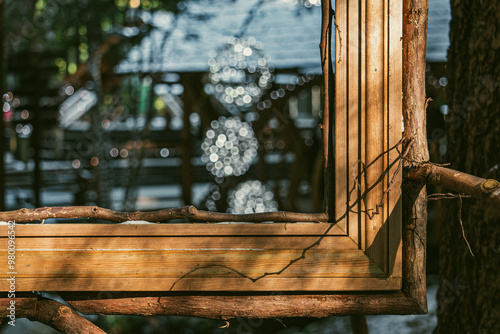 wooden frame in park