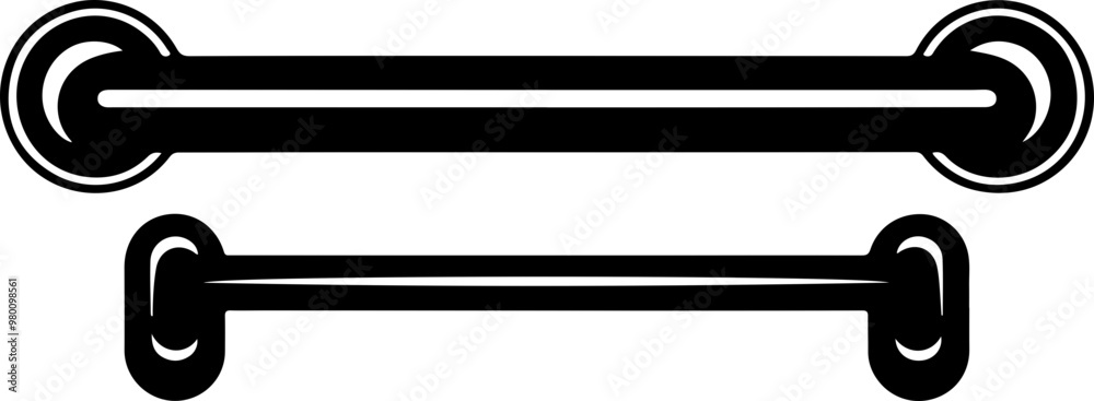Black Outline Vector Barbell Weightlifting Icons Black Outline Vector Barbell Weightlifting Icons