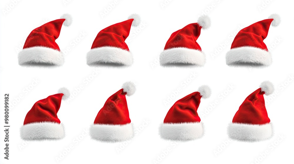 set of santa claus hats set of santa claus hats
