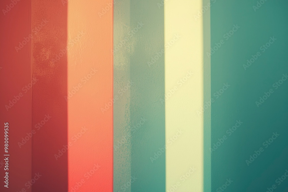 Abstract Wall with Vertical Color Stripes and Light Patterns Abstract Wall with Vertical Color Stripes and Light Patterns