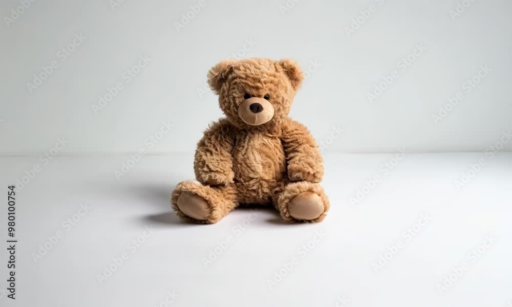 Soft plush teddy bear on white background, Video Soft plush teddy bear on white background, Video