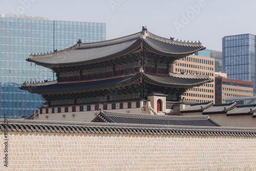 Photography Gyeongbokgung Palace, Seoul, Jongno District, South Korea, in a spring sunny day