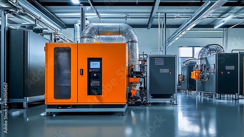 Air filtration system ensuring clean, dry compressed air for optimal machine performance.