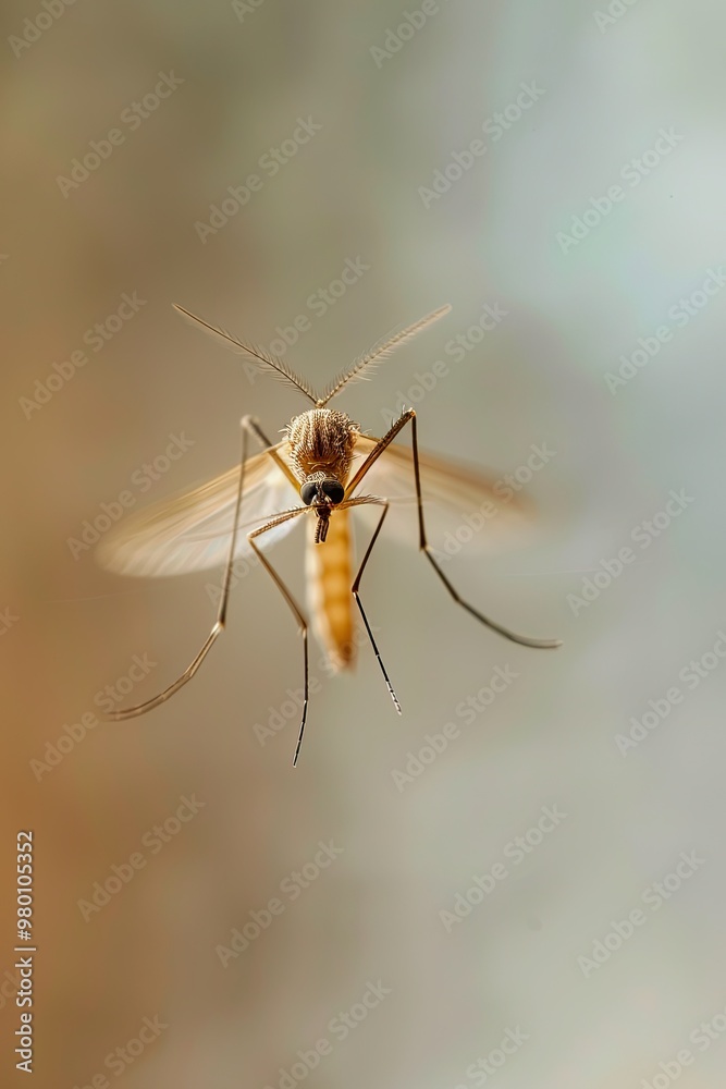 A close-up view of a mosquito resting on a surface A close-up view of a mosquito resting on a surface
