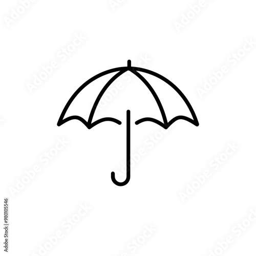 Simple Umbrella Icon Representing Rain, Weather Protection, and Minimalist Design