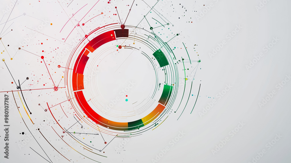 Abstract white background with Colorful circle lines. Digital future technology . Abstract business connection of lines from nodes innovation of communication in the network. Abstract white background with Colorful circle lines. Digital future technology . Abstract business connection of lines from nodes innovation of communication in the network.
