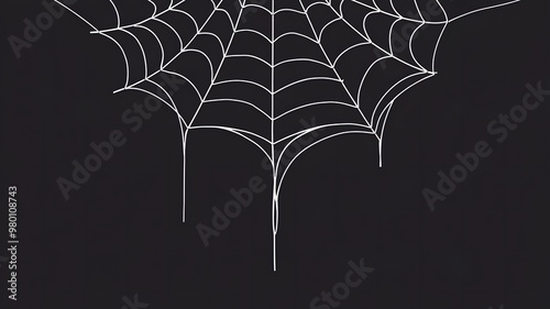 White spider webs at the top on black background for your design