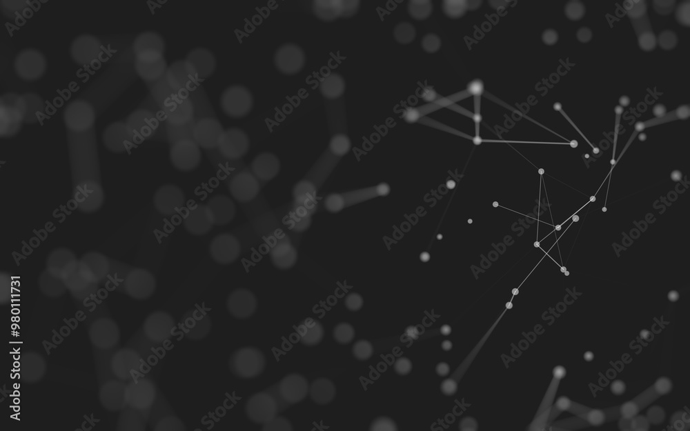 Abstract background. Molecules technology with polygonal shapes, connecting dots and lines. Connection structure. Big data visualization. Abstract background. Molecules technology with polygonal shapes, connecting dots and lines. Connection structure. Big data visualization.